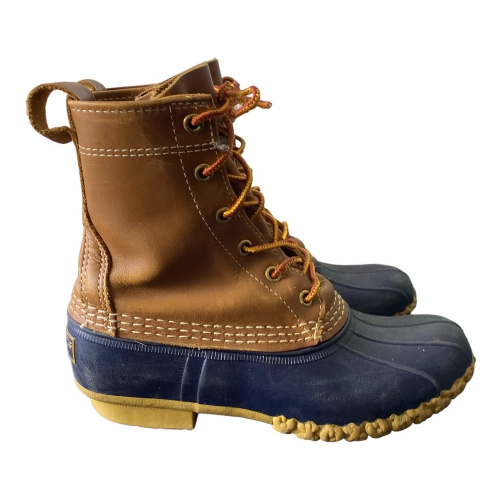 ☃️LL Bean 'Bean Boots' Narrown Brown Tan Blue BN Size 6N